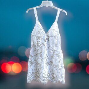 ๐ธ Forever 21 White Lace Lingerie Slip Dress size M Nighty Sleep Wear NWOT